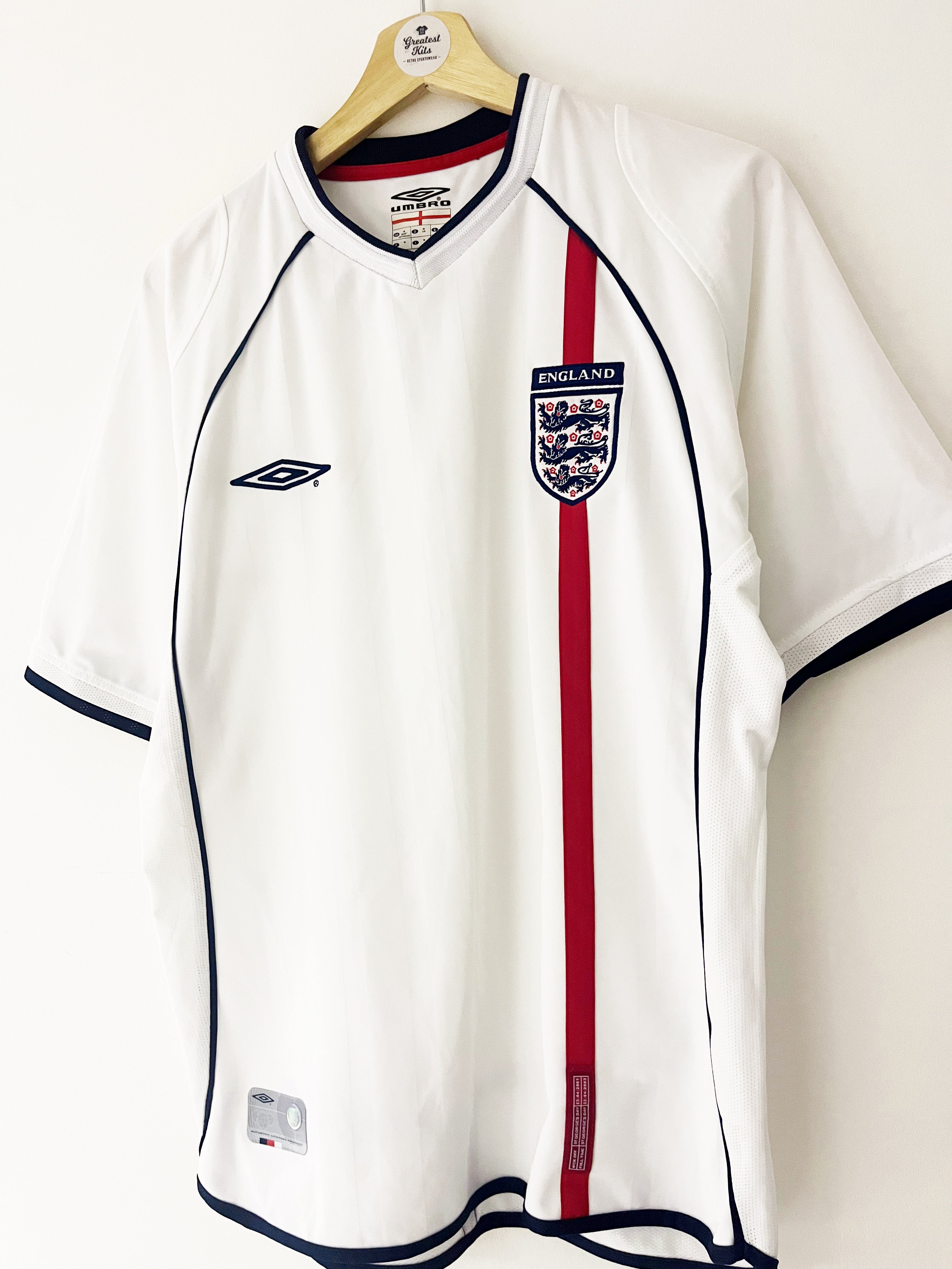 2001/03 England Home Shirt (M) 9/10