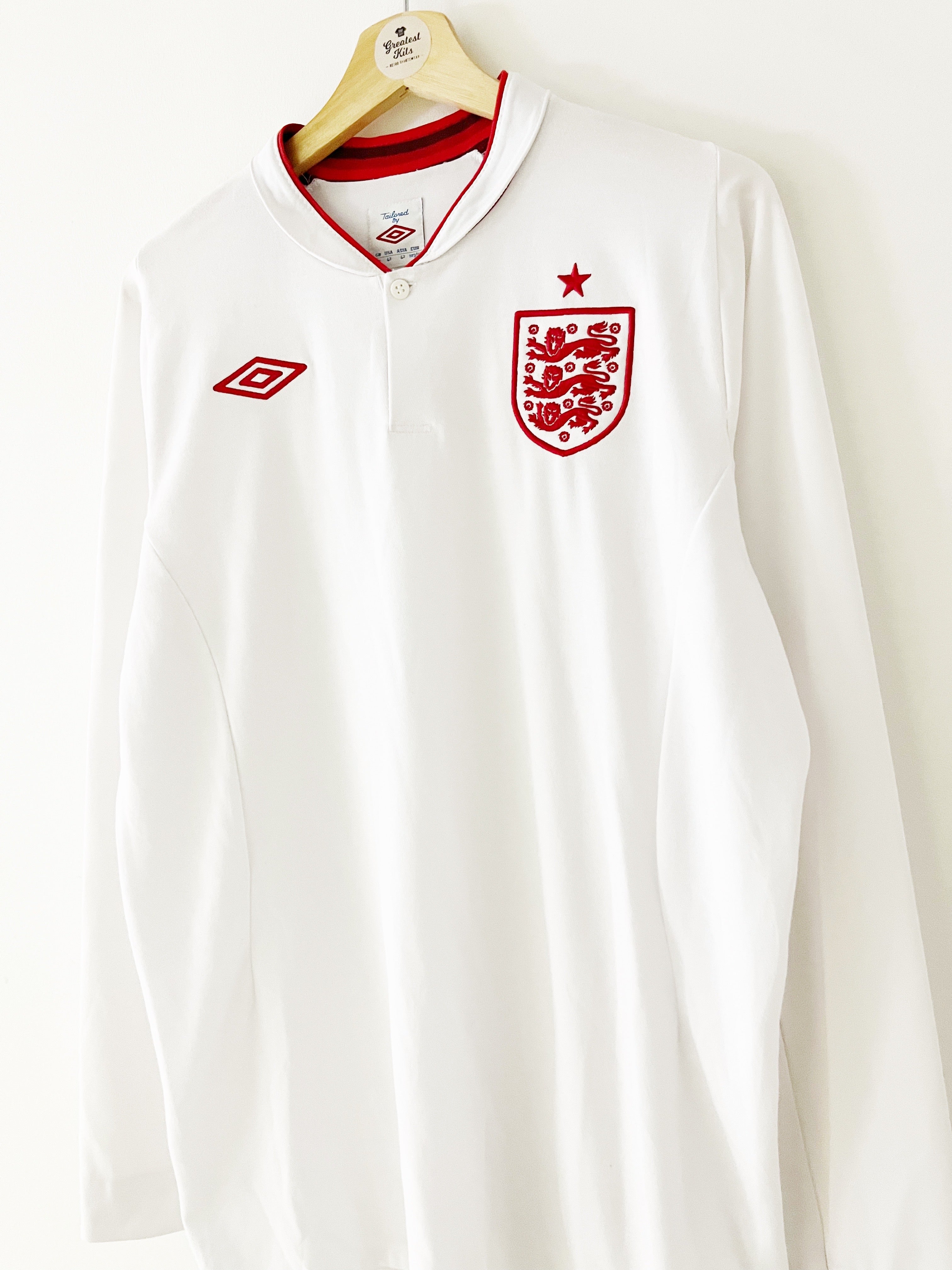 2012/13 England Home L/S Shirt (L) 9/10