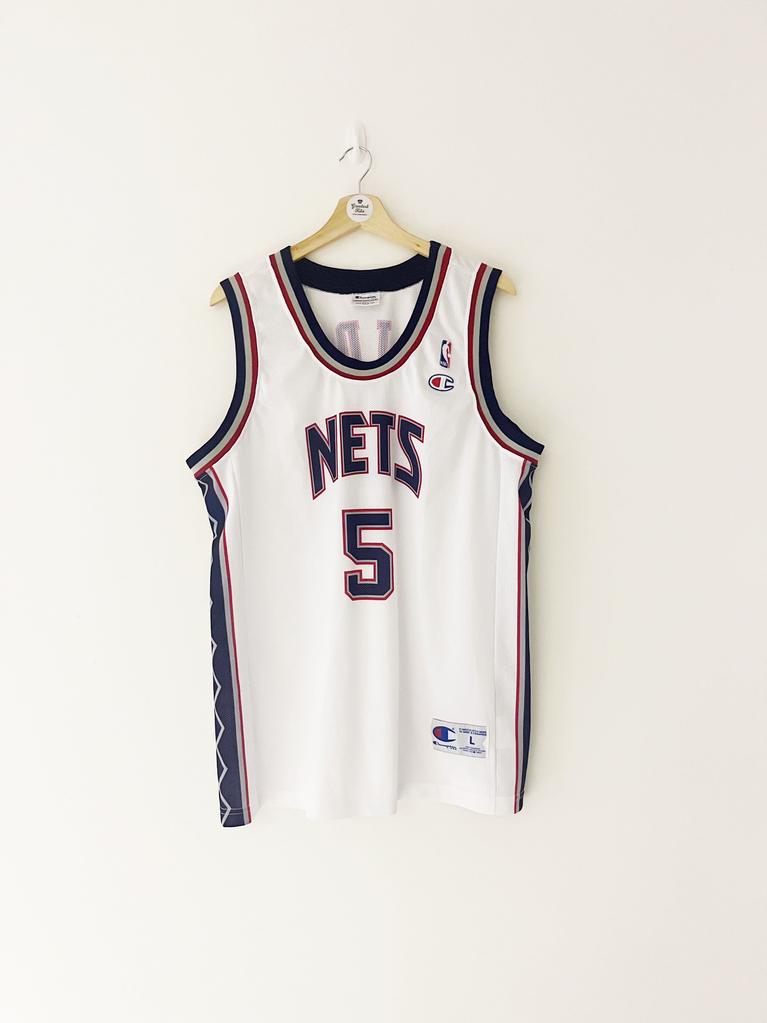 1997/02 New Jersey Nets Champion Home Jersey Kidd #5 (L) 9/10