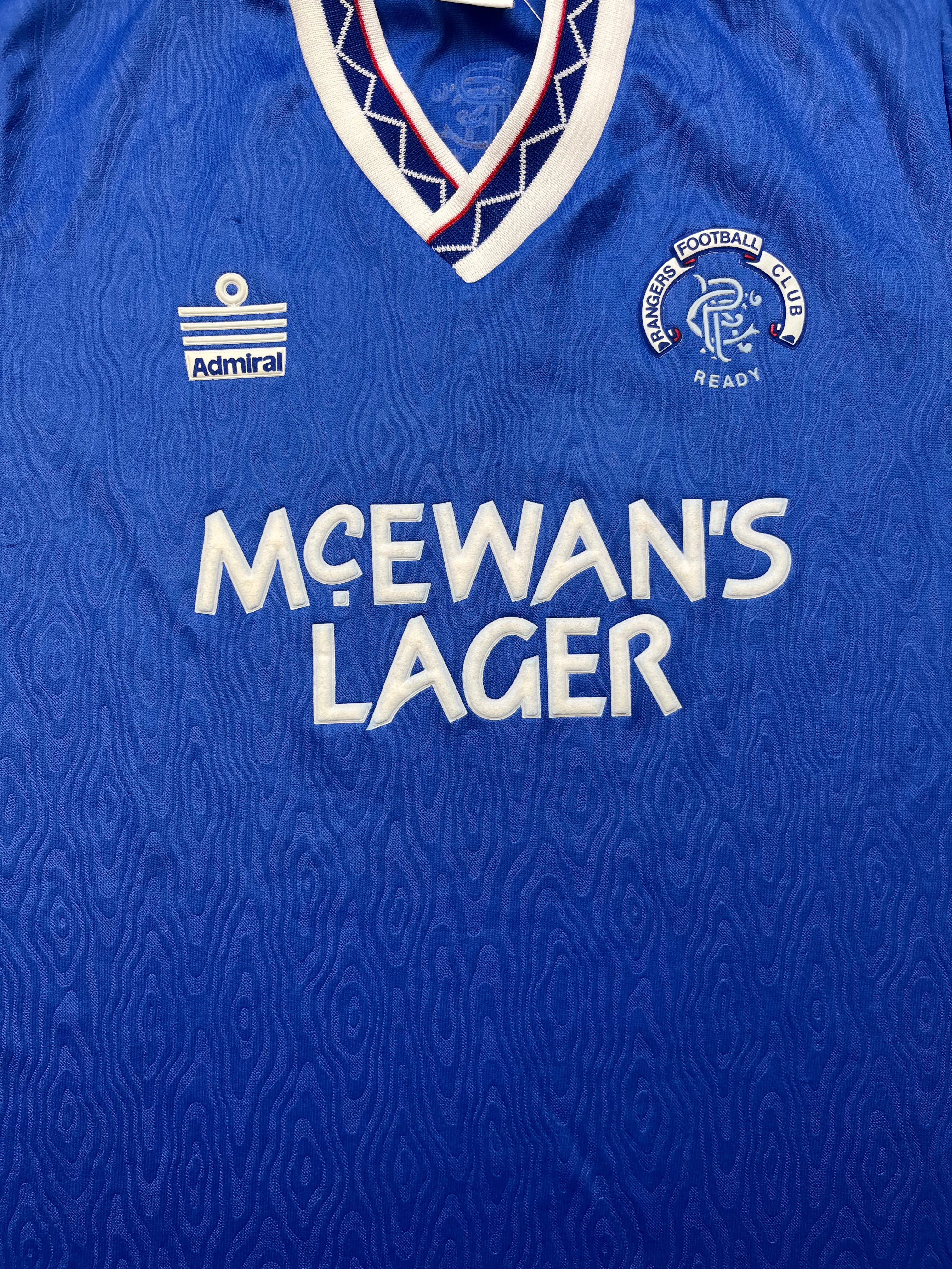 1990/92 Rangers Home Shirt (M) 9/10