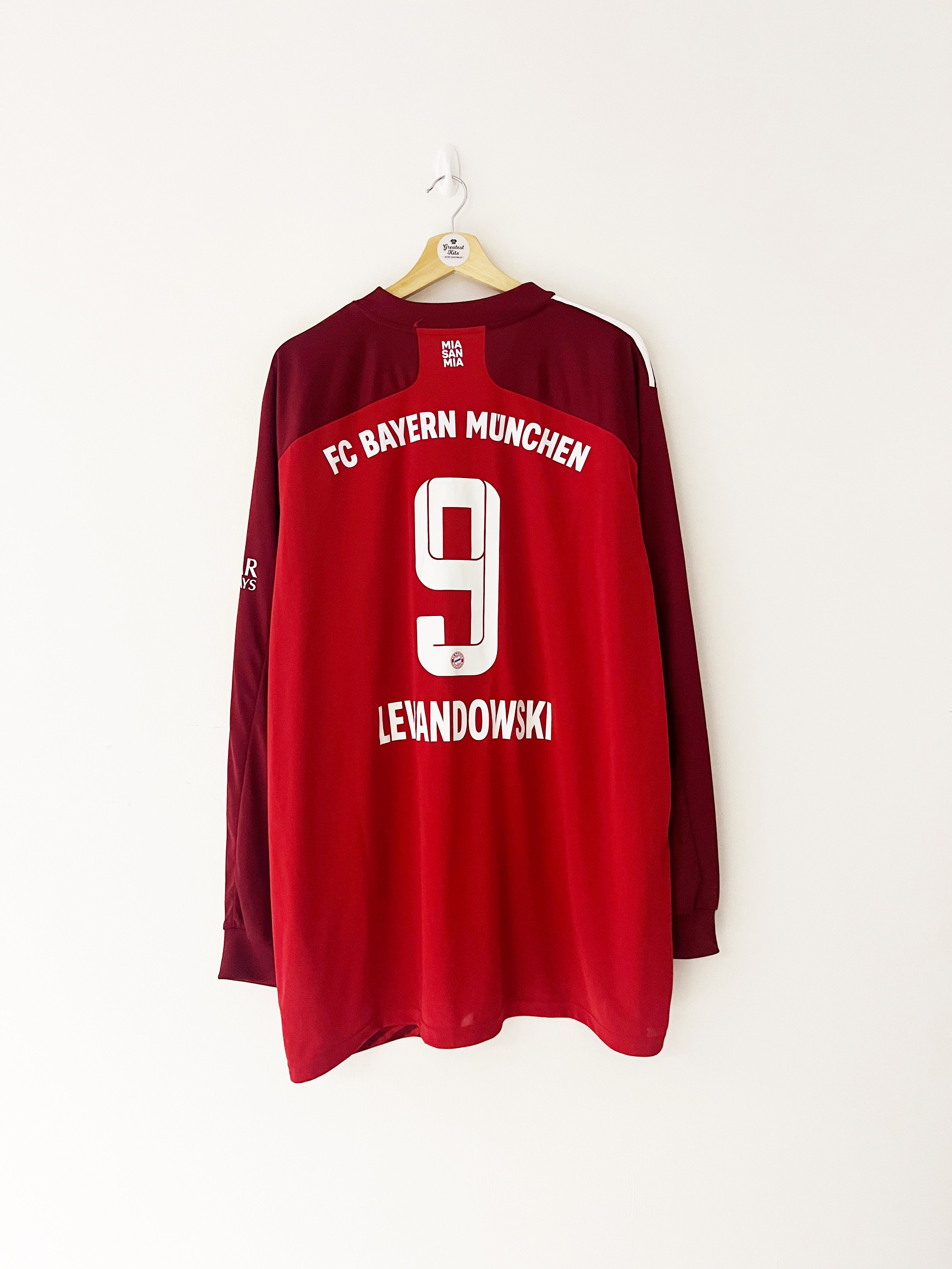 2021/22 Bayern Munich Home L/S Shirt Lewandowski #9 (3XL) 9/10