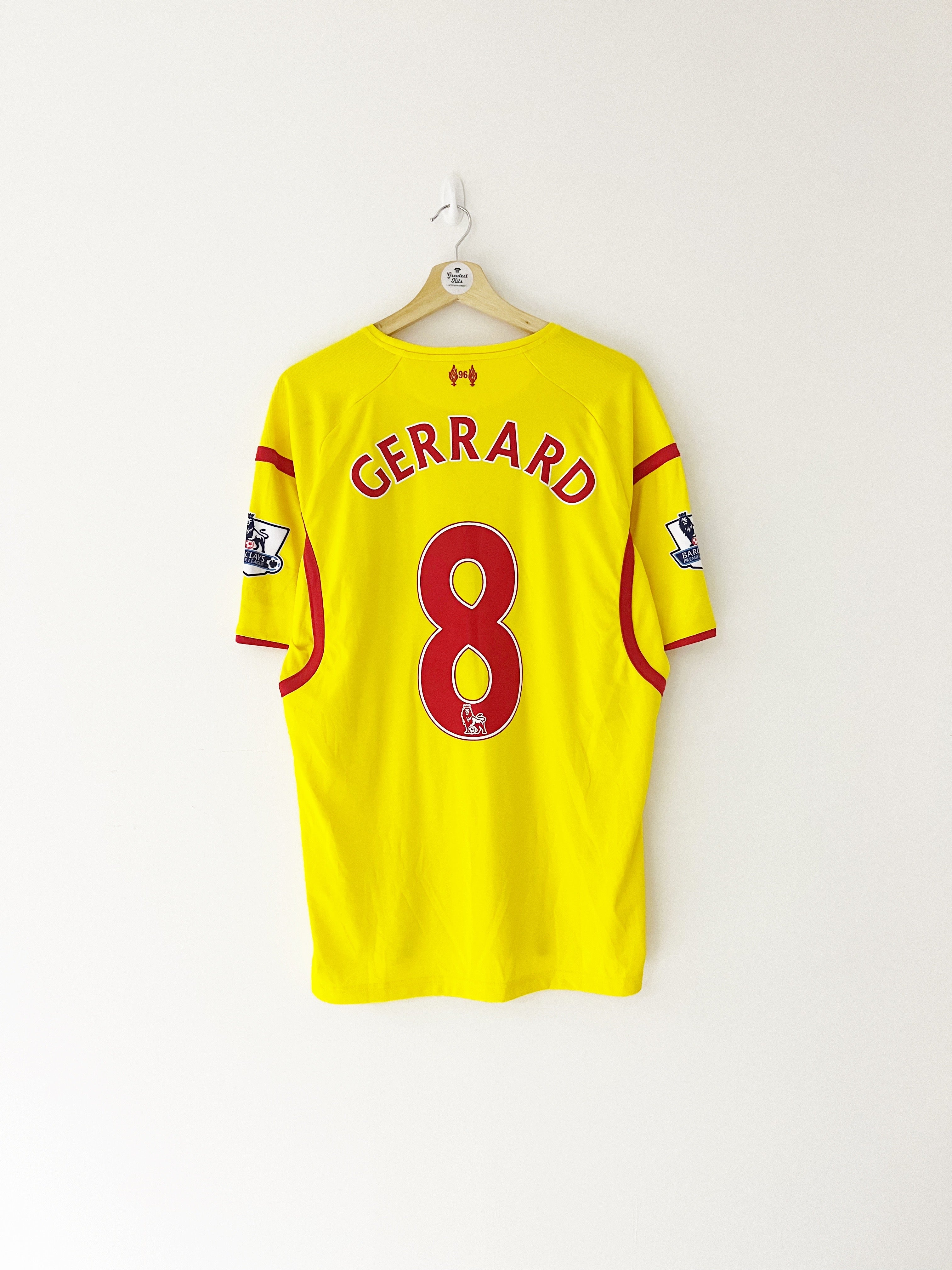 2014/15 Liverpool Away Shirt Gerrard #8 (L) 9/10