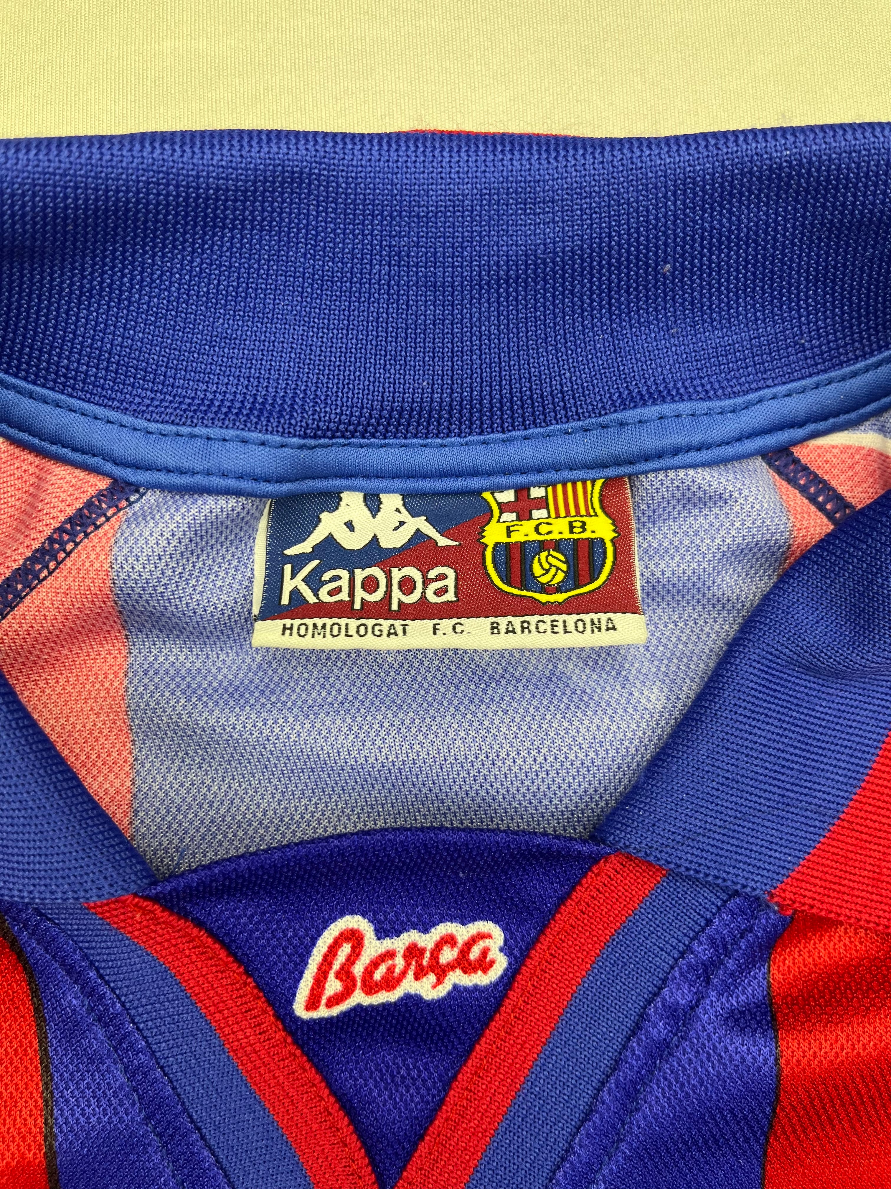 1995/97 Barcelona Home Shirt De La Peña #23 (XL) 9/10