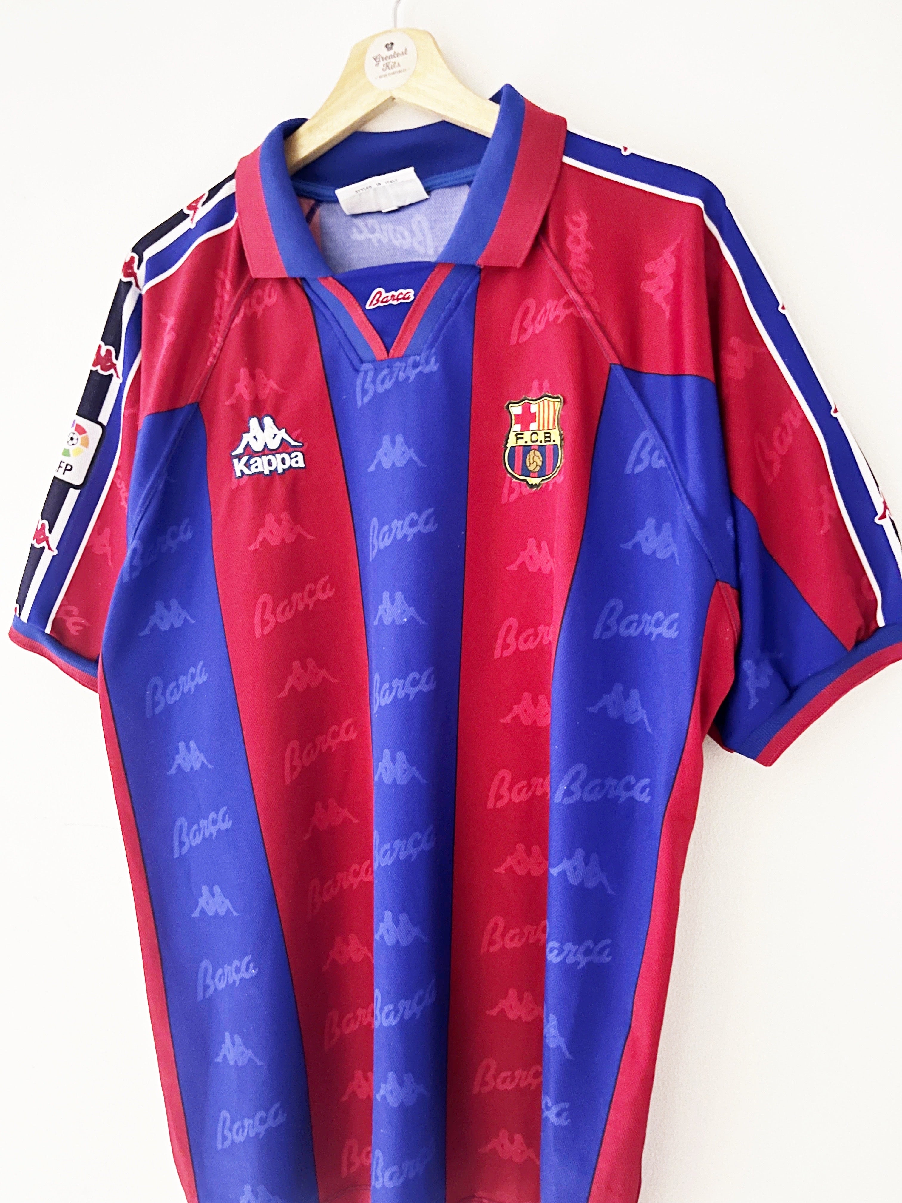 1995/97 Barcelona Home Shirt De La Peña #23 (XL) 9/10