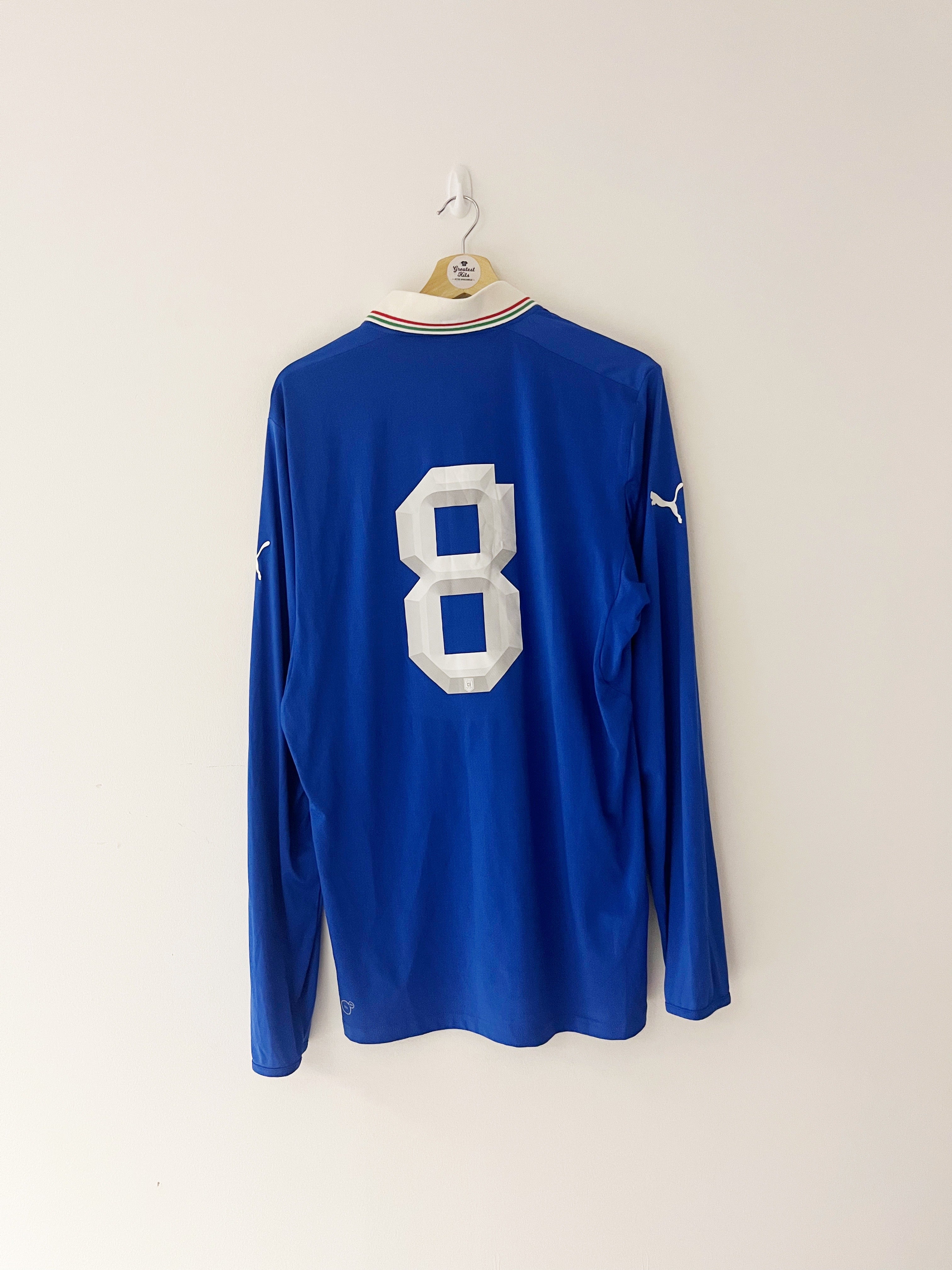 2012/13 Italy *Player Issue* Home L/S Shirt #8 (XL) 9/10