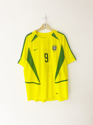 2002/04 Brazil Home Shirt Ronaldo #9 (L) 9/10