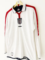 2003/05 England Home L/S Shirt (M) 9/10