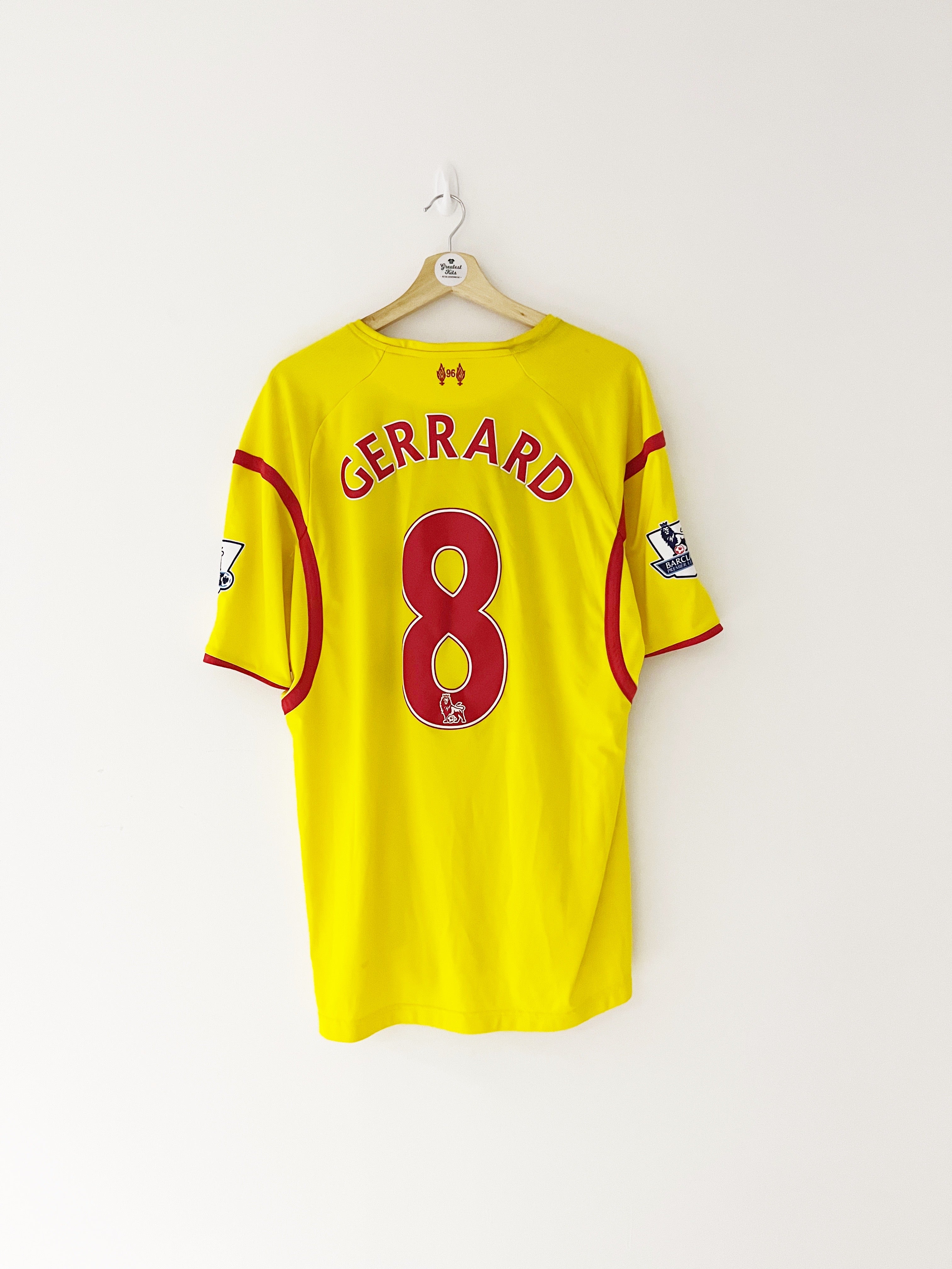 2014/15 Liverpool Away Shirt Gerrard #8 (XL) 9/10