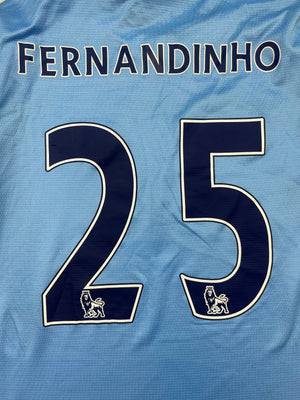 2013/14 Manchester City Home Shirt Fernandinho #25 (S) 9/10