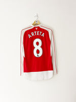 2015/16 Arsenal Home L/S Shirt Arteta #8 (S) 9/10