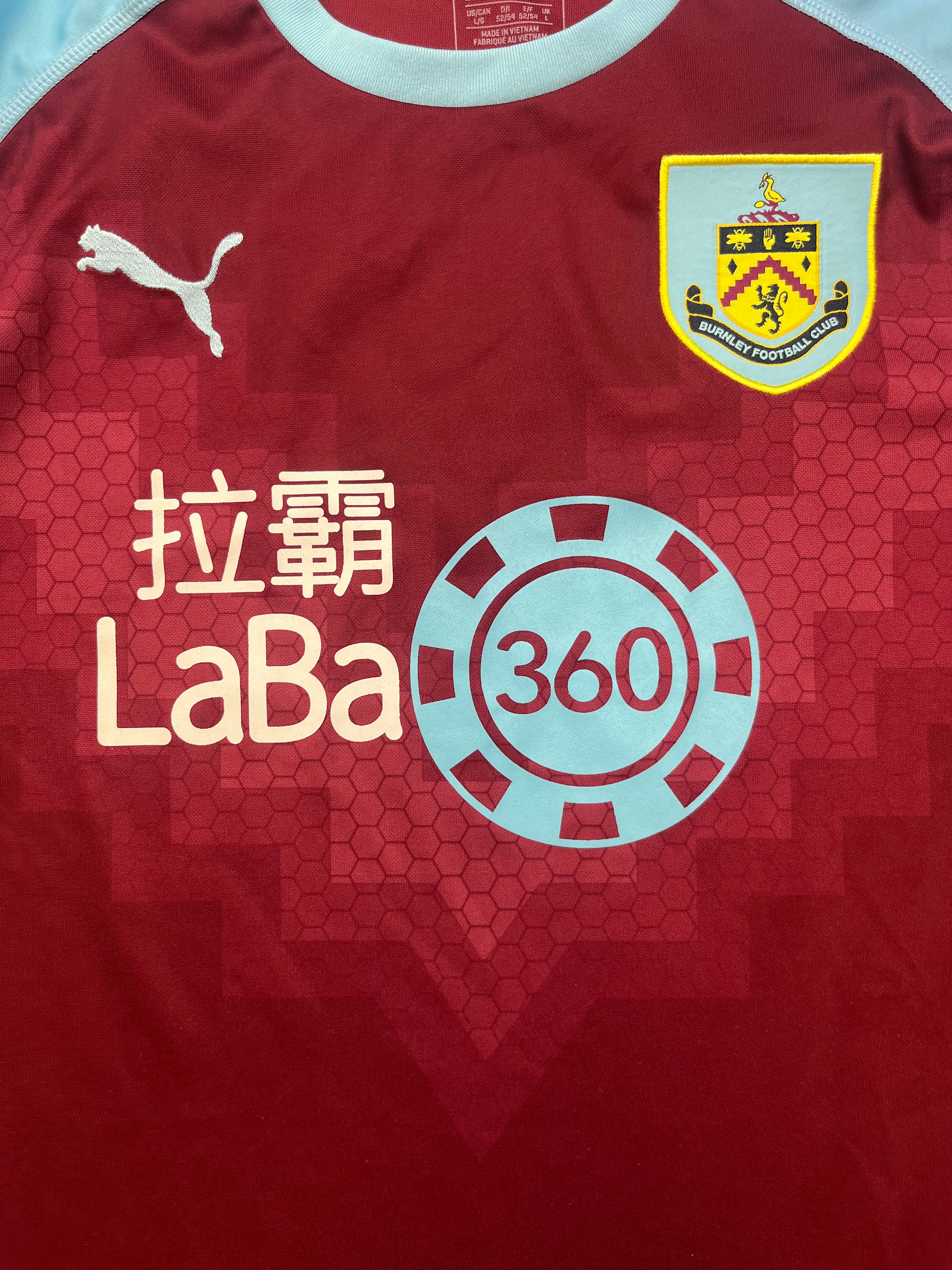 2018/19 Burnley Home Shirt (L) 9/10