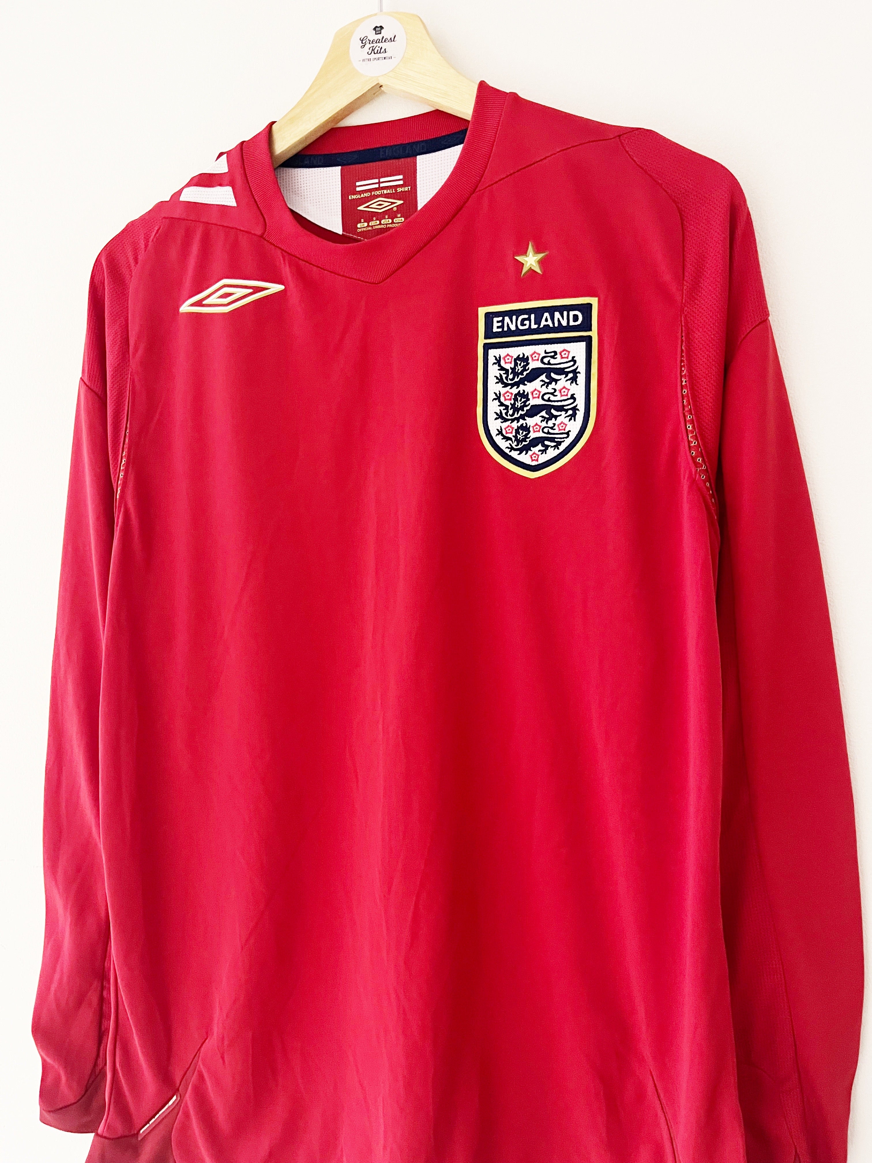 2006/08 England Away L/S Shirt (S) 9/10