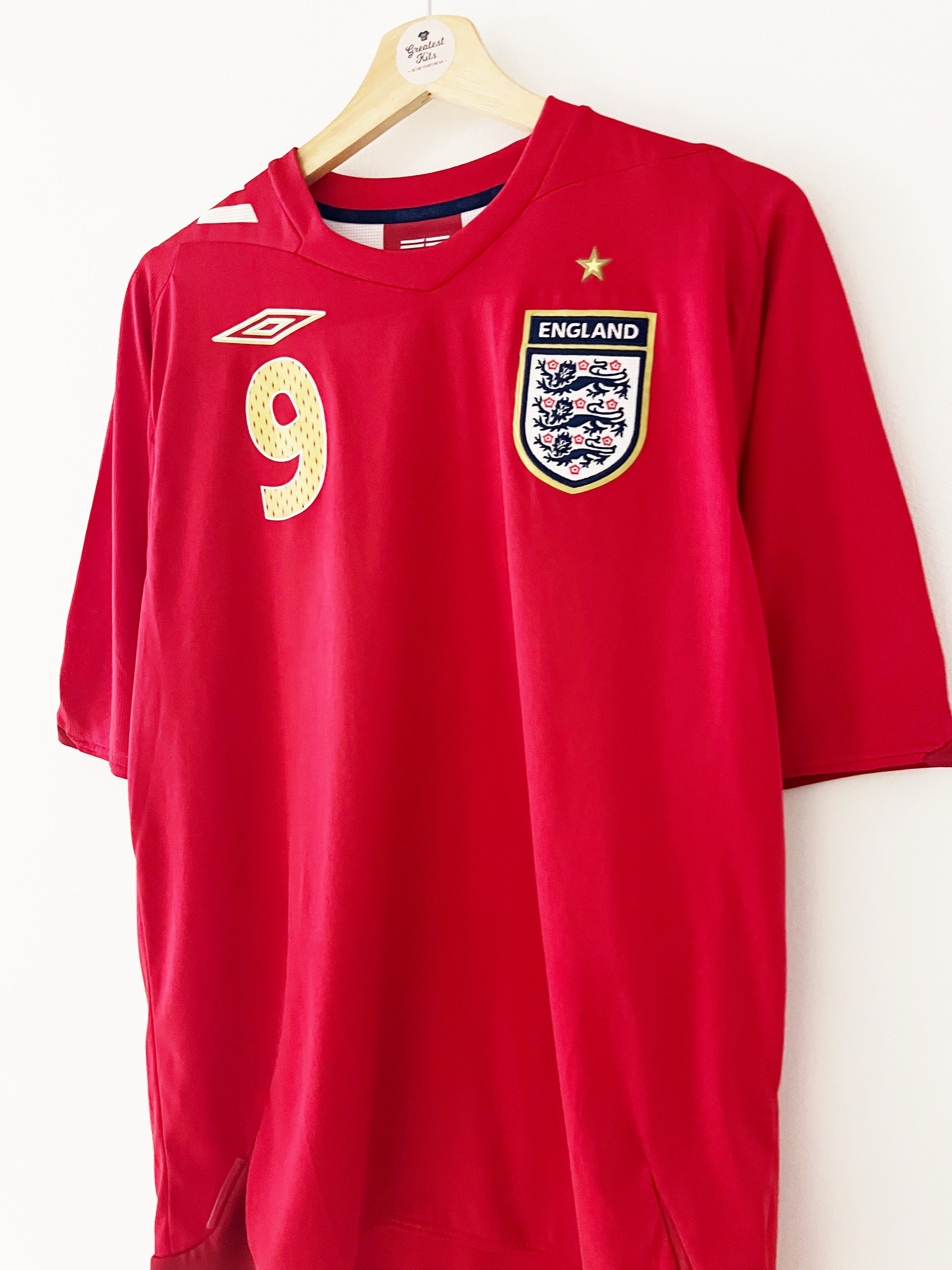 2006/08 England Away Shirt Rooney #9 (M) 8/10