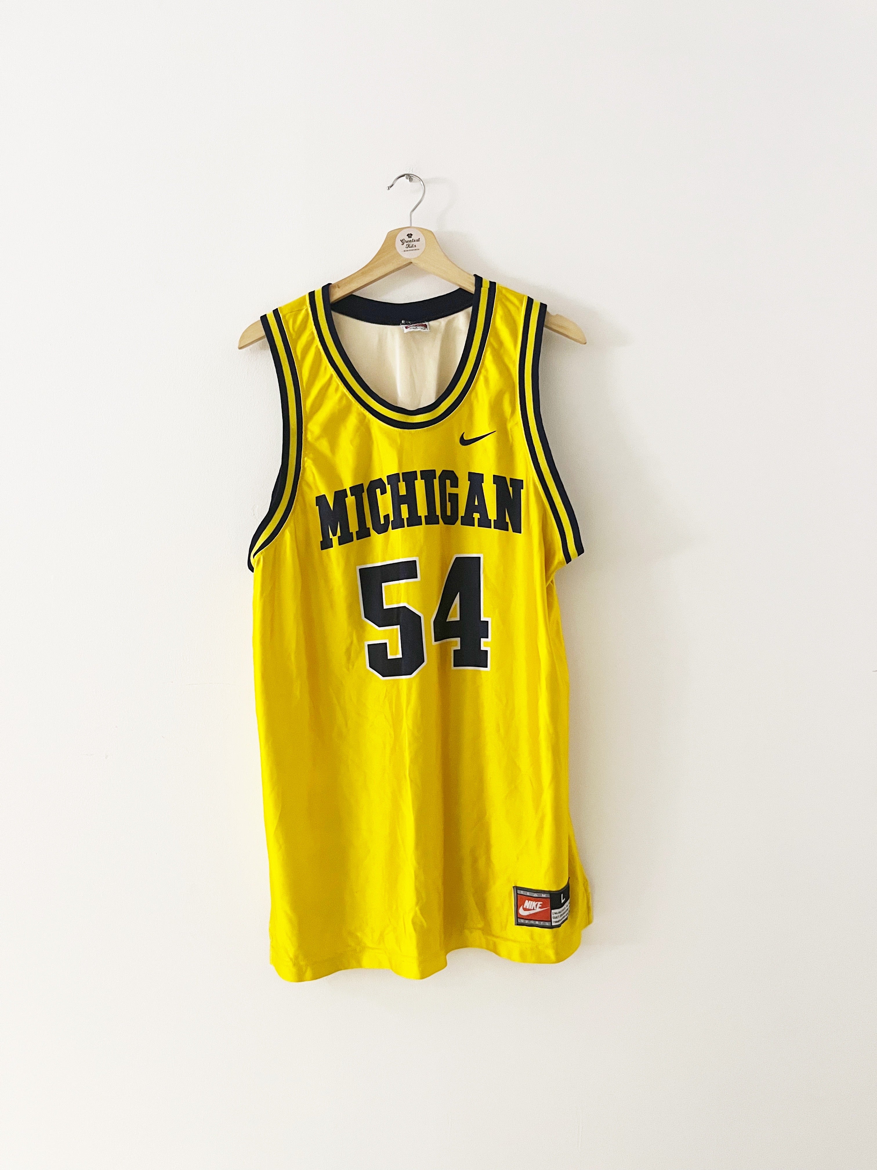 1995-98 Michigan Wolverines Nike Home Jersey #54 (L) 8/10