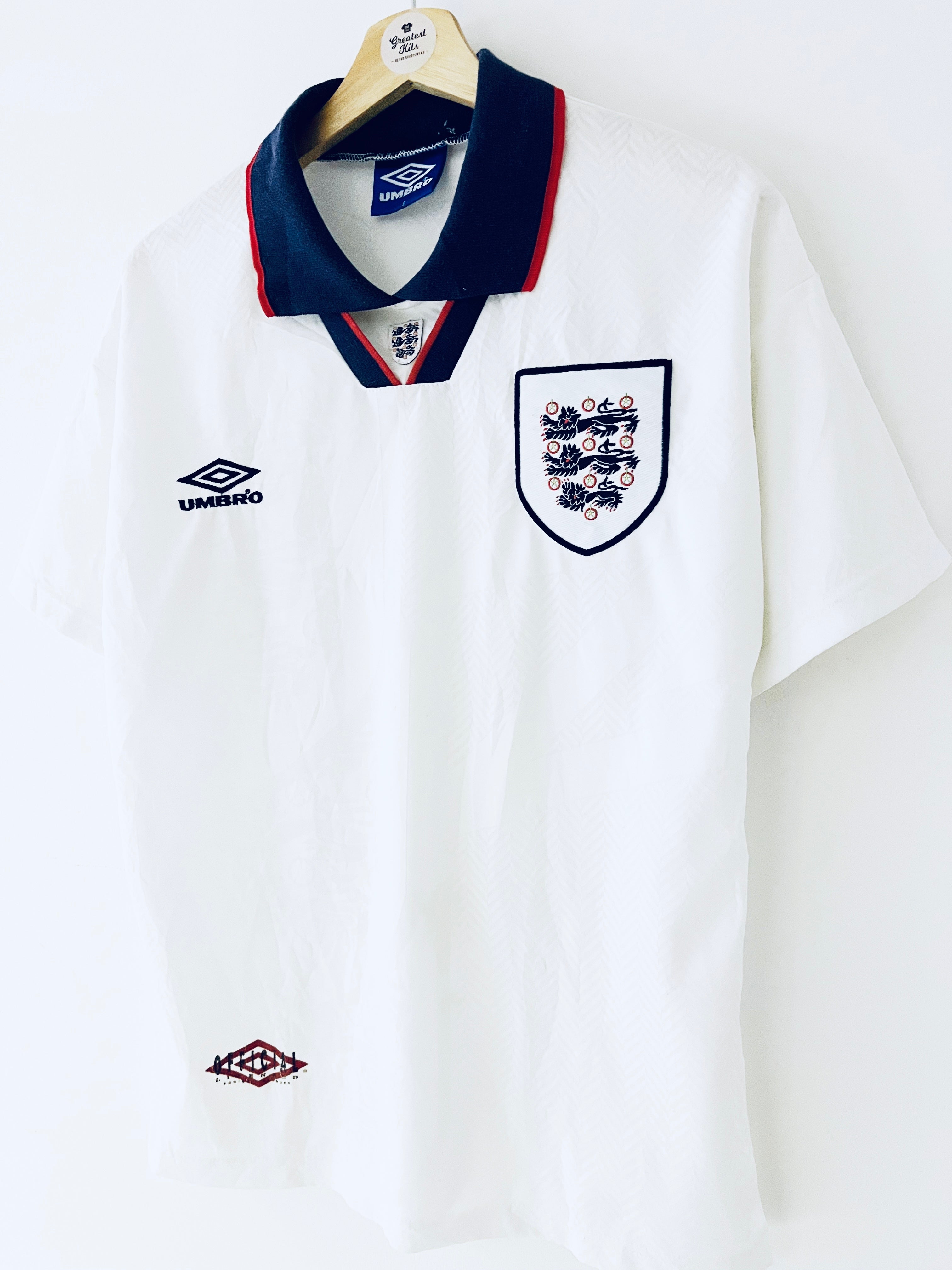 1993/95 England Home Shirt (S) 8/10