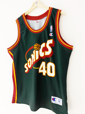 1995-97 Seattle SuperSonics Champion Home Jersey Kemp #40 (XL) 9/10