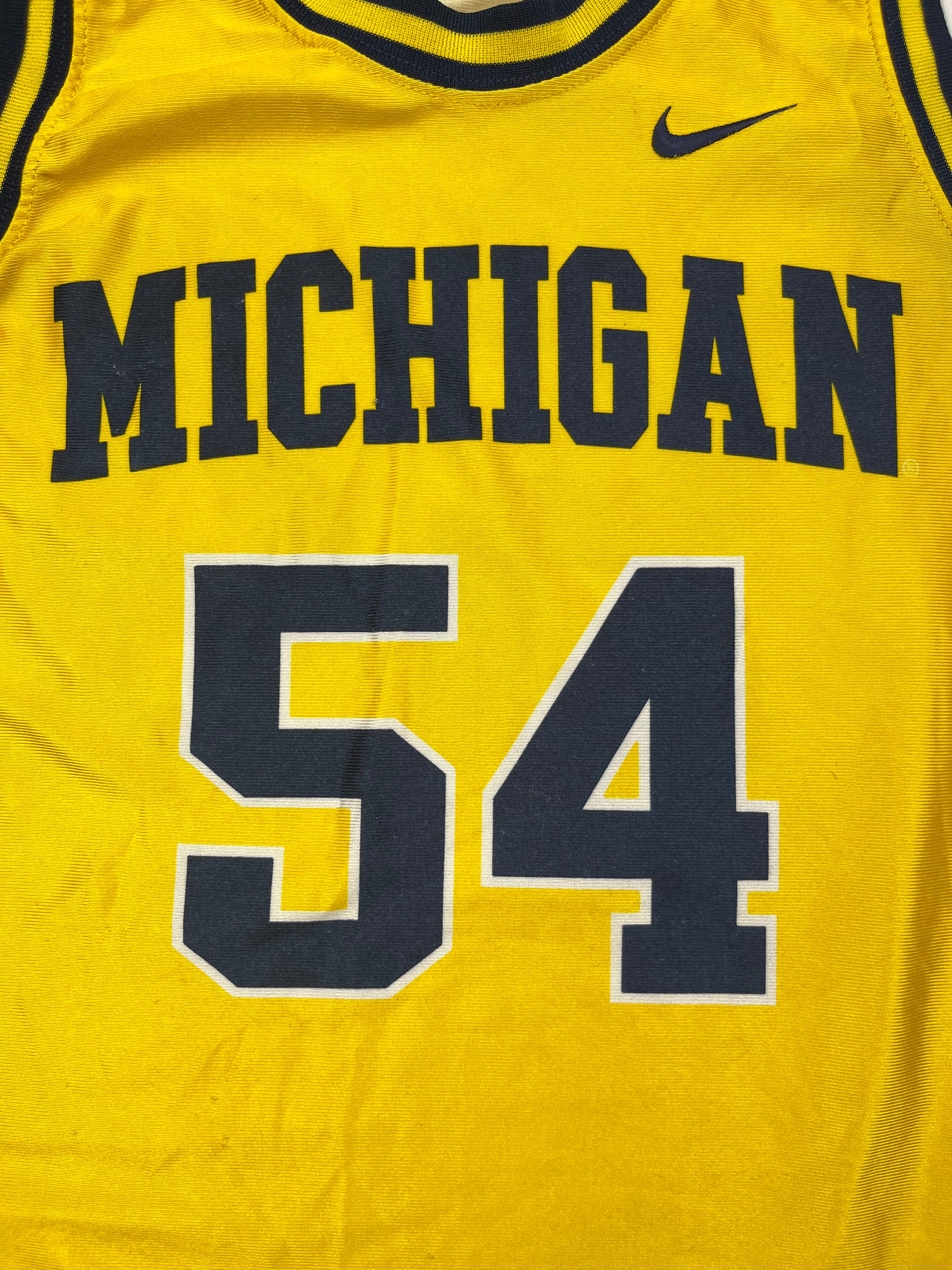 1995-98 Michigan Wolverines Nike Home Jersey #54 (L) 8/10