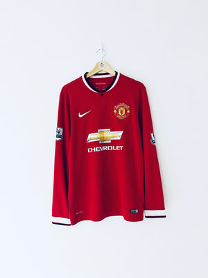 2014/15 Manchester United Home L/S Shirt Di Maria #7 (M) 9/10