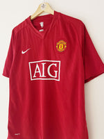 2007/09 Manchester United Home Shirt (XL) 7.5/10