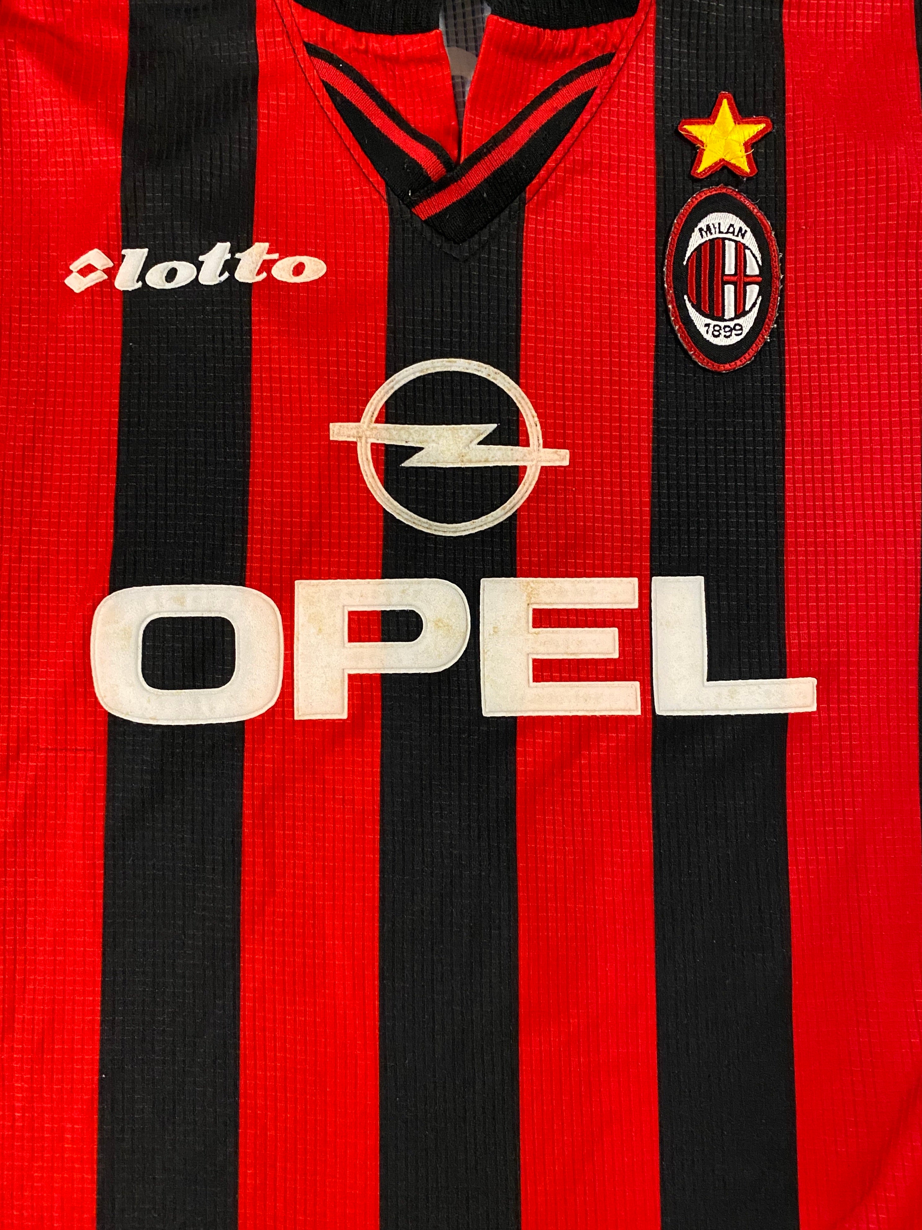 1997/98 AC Milan Home Shirt Ibou #13 (M) 8/10