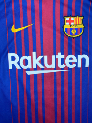 2017/18 Barcelona Home L/S Shirt Pique #3 (M) 9.5/10