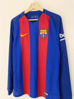 2016/17 Barcelona Home L/S Shirt (M) 9.5/10