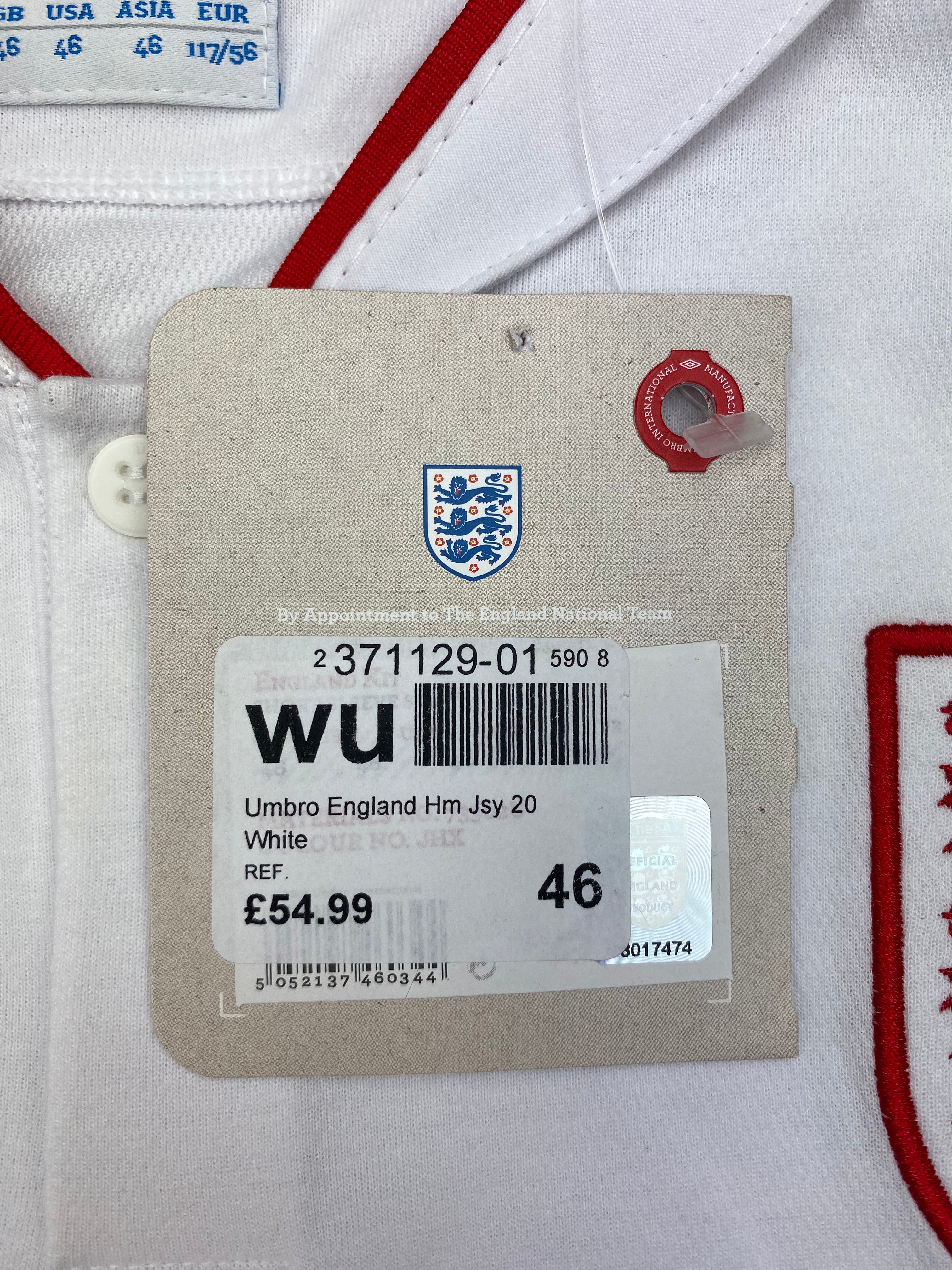 2012/13 England Home Shirt (XL) BNWT