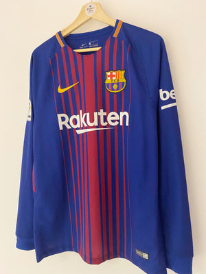 2017/18 Barcelona Home L/S Shirt Pique #3 (M) 9.5/10