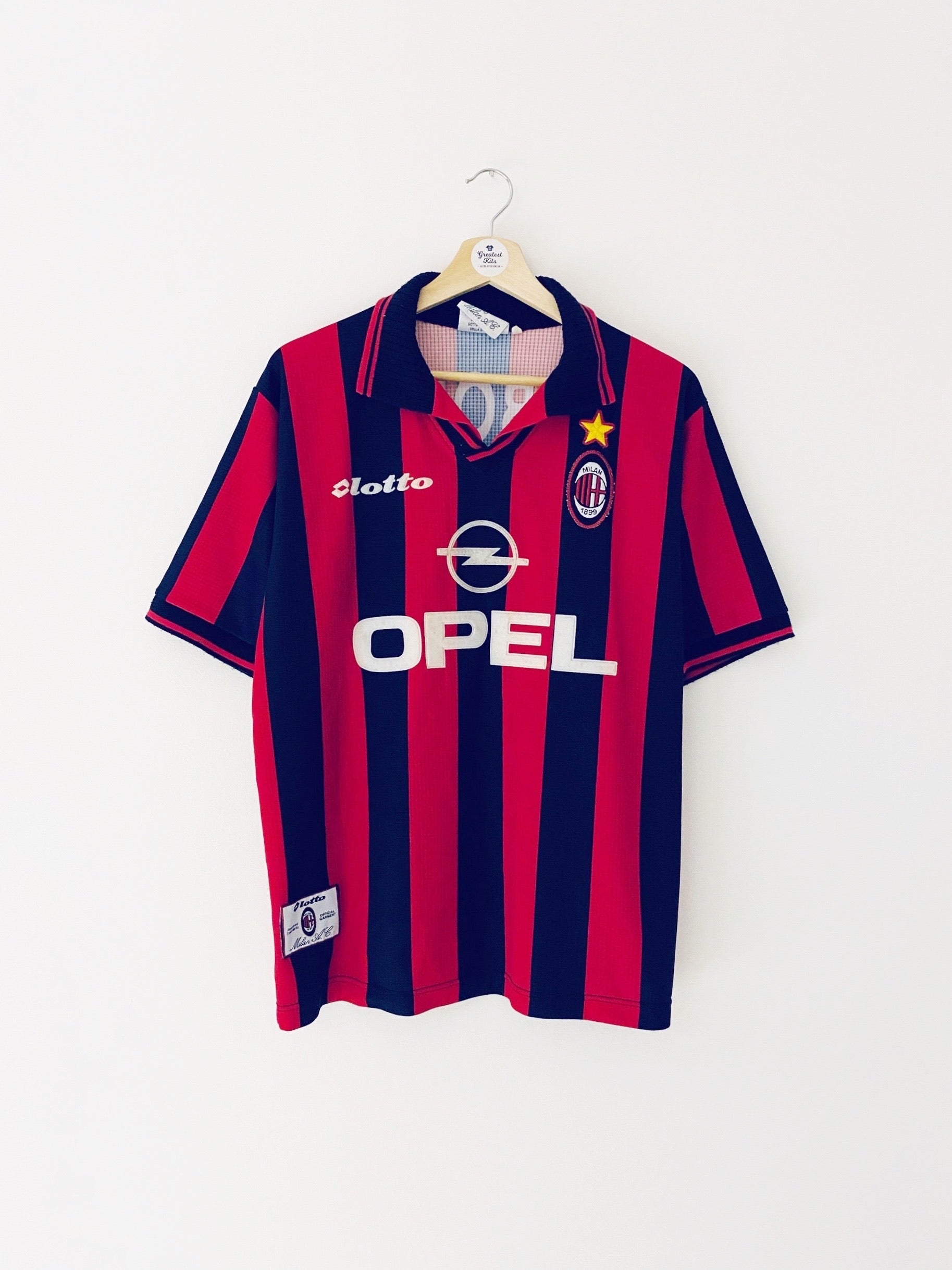 1997/98 AC Milan Home Shirt Ibou #13 (M) 8/10