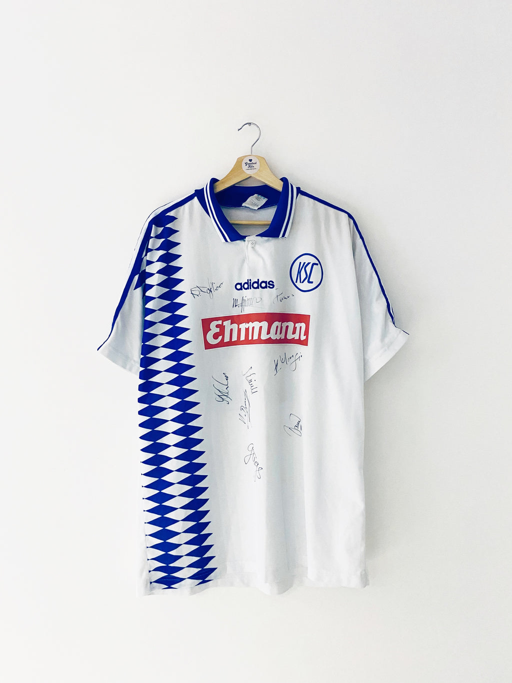 1995/96 Karlsruher *Match Issue* Signed Home Shirt #15 (XL) 7.5/10