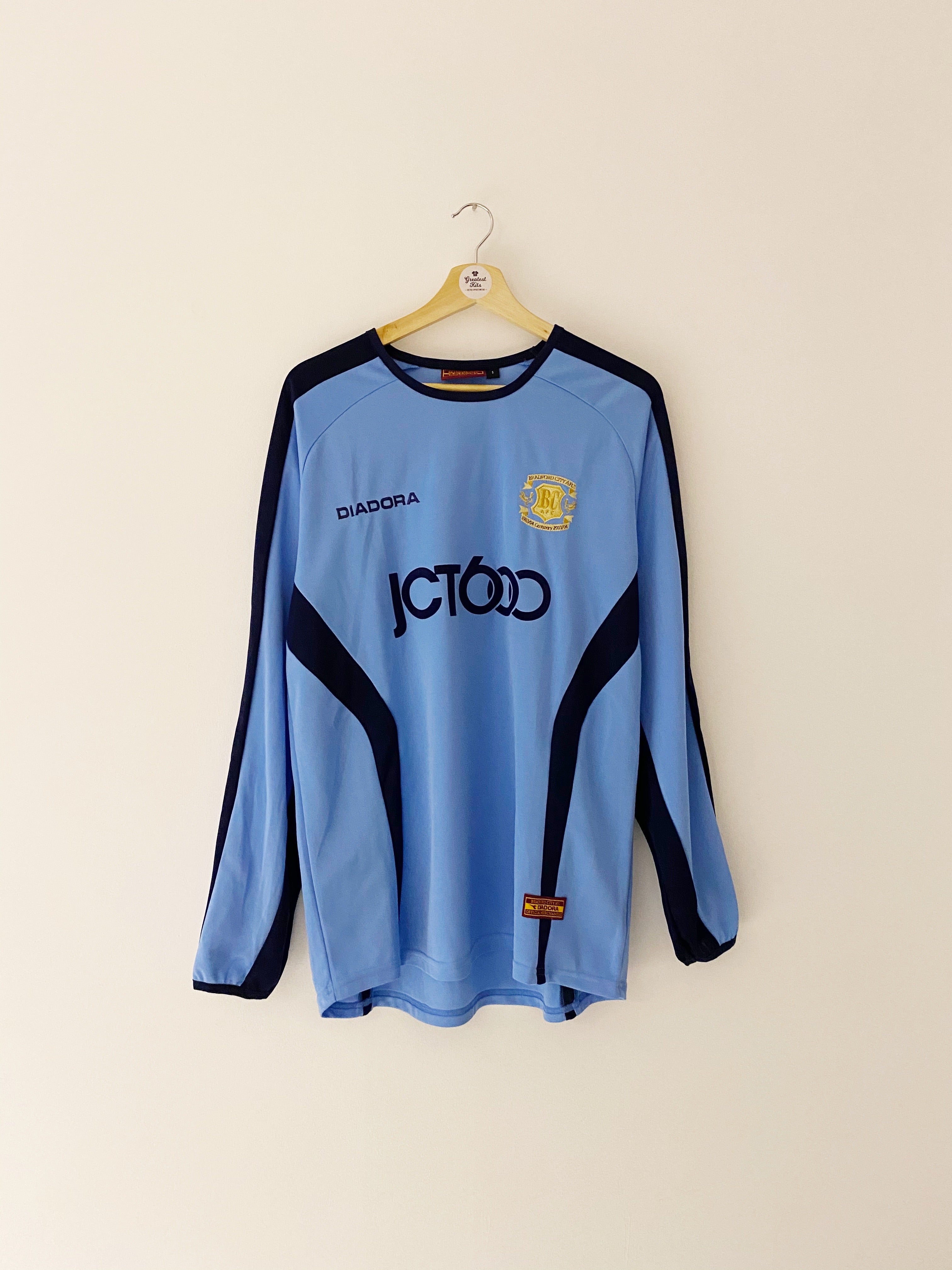 2003/04 Bradford City Away Centenary L/S Shirt (S) 9/10