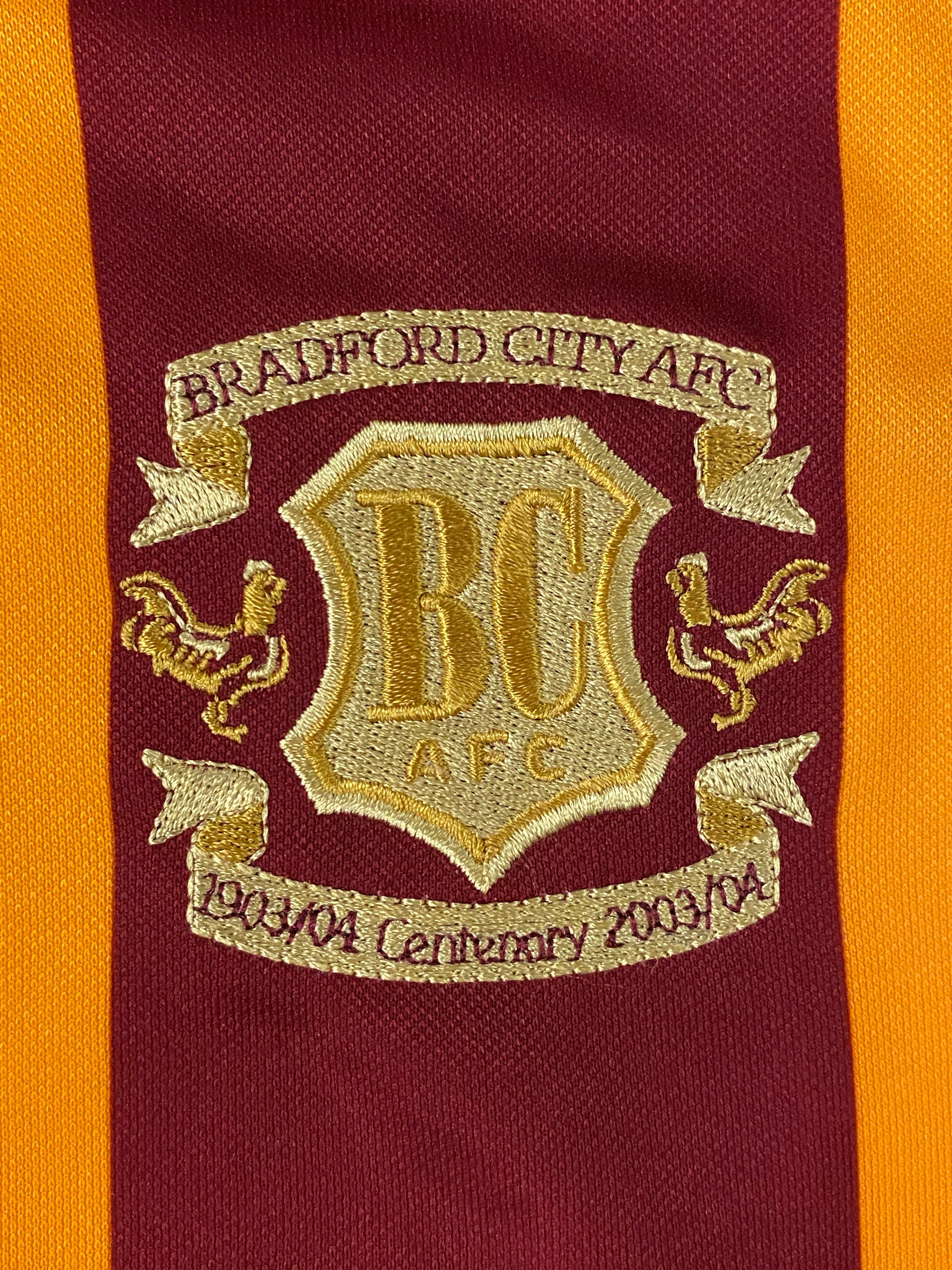 2003/04 Bradford City Home Centenary L/S Shirt (L) 8/10