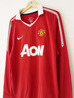 2010/11 Manchester United Home L/S Shirt (L) 9/10