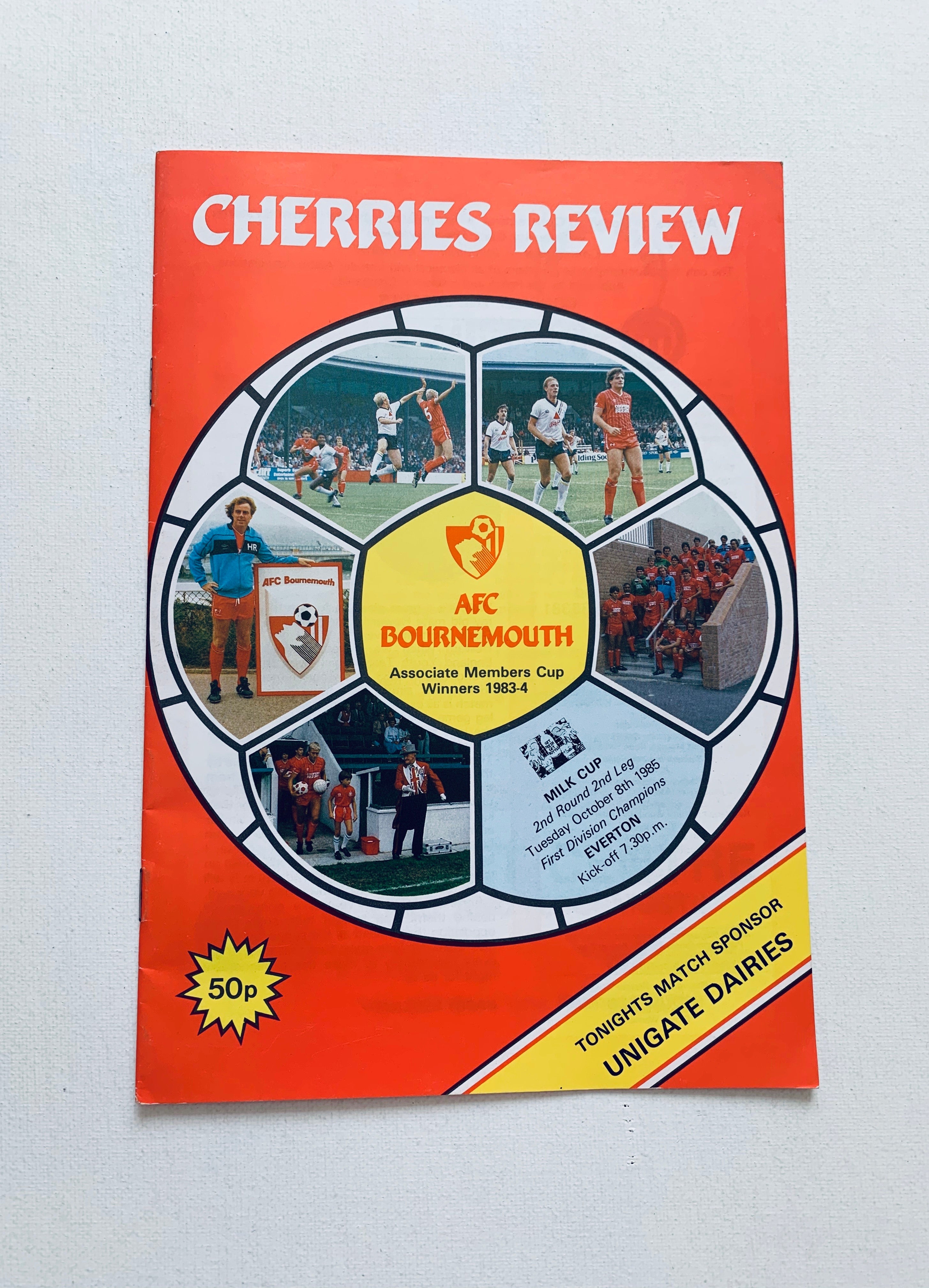 1985 Bournemouth v Everton Milk Cup Matchday Programme