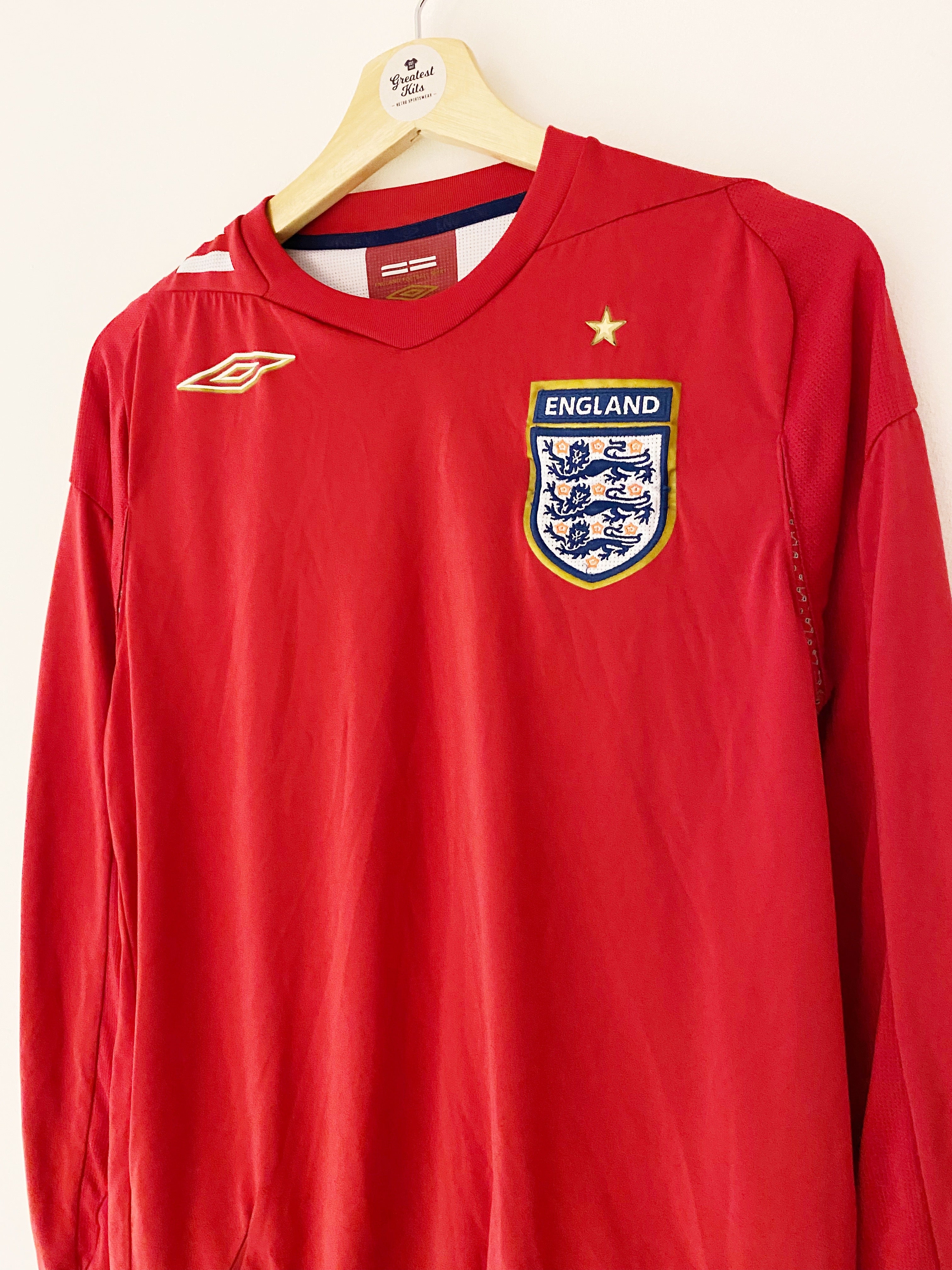 2006/08 England Away L/S Shirt (S) 7.5/10