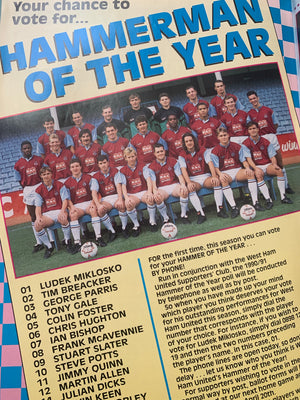 1991 West Ham v Barnsley Matchday Programme