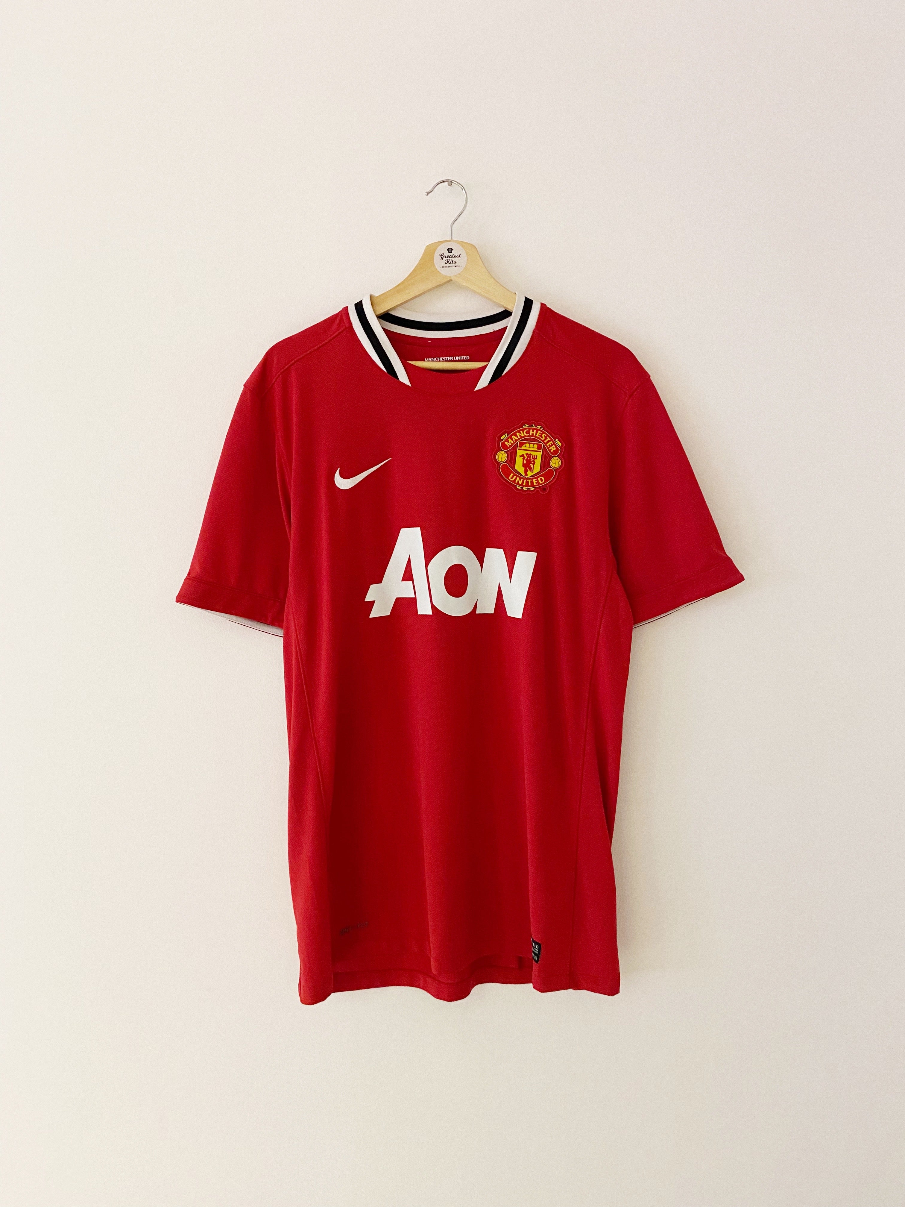 2011/12 Manchester United Home Shirt Young #18 (L) 9/10