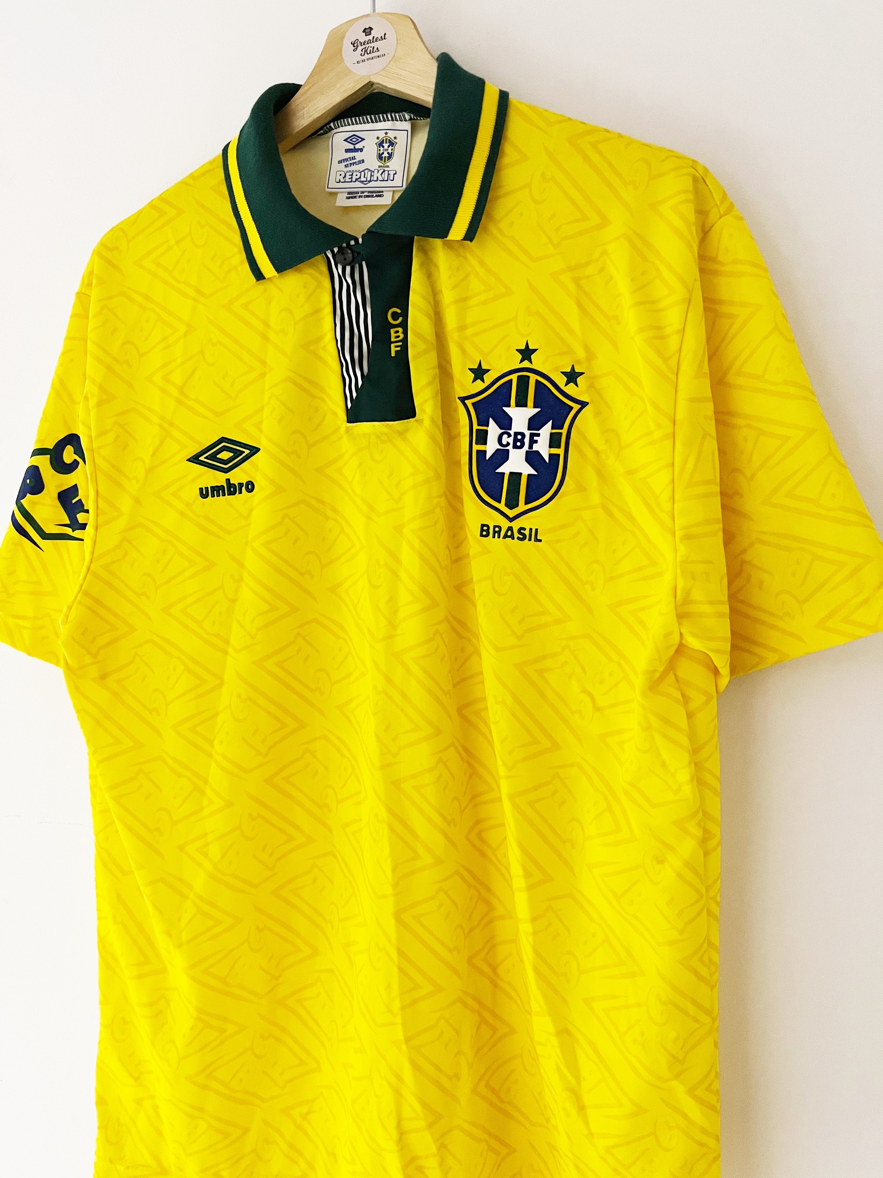 1991/93 Brazil Home Shirt (XL) 9.5/10